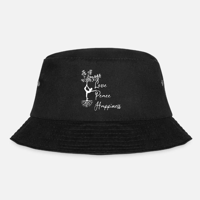 Love Peace Happiness - Bucket Hat - Schwarz