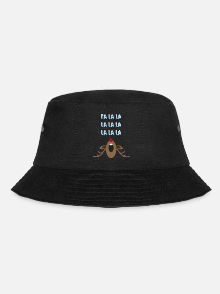Singendes Rentier Fa la la - Bucket Hat - Schwarz