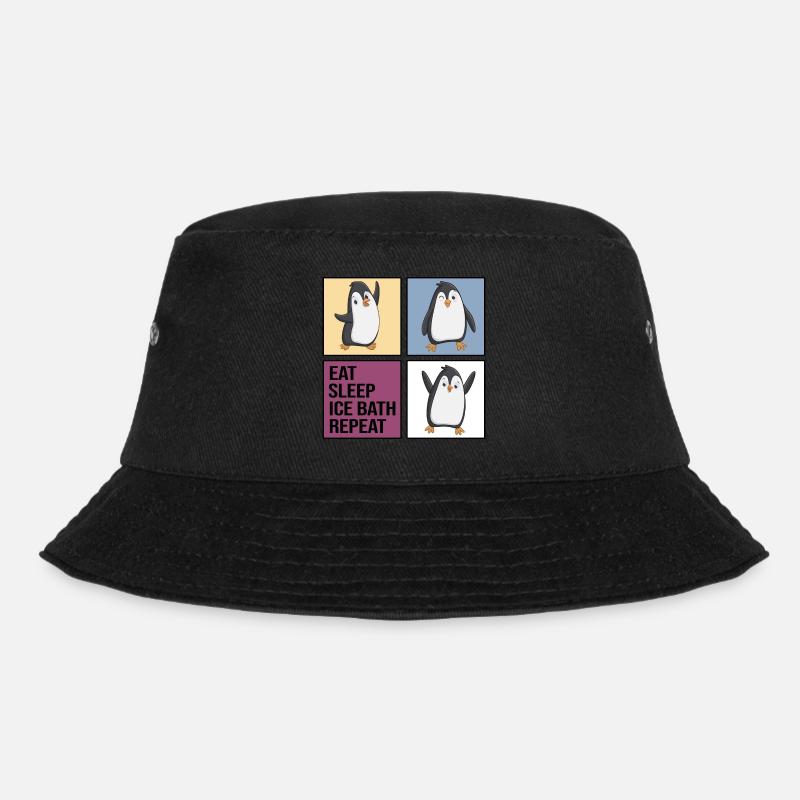 eisbader icebath winterbader eat sleep ice bath - Bucket Hat - black