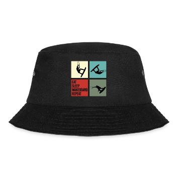 wakeboard wakeboarder cable water rat eat repeat - Bucket Hat - black - Front - Lela (165cm)