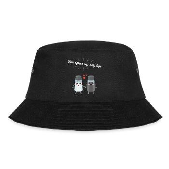 Salz und Pfefferstreuer Paar Geschenk für Köche - Bucket Hat - Schwarz - Vorne - Lela (165cm)