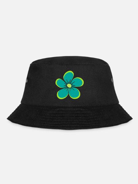 Blume grün, Blüte, floral, Blumenmotiv, blumig - Bucket Hat - Schwarz