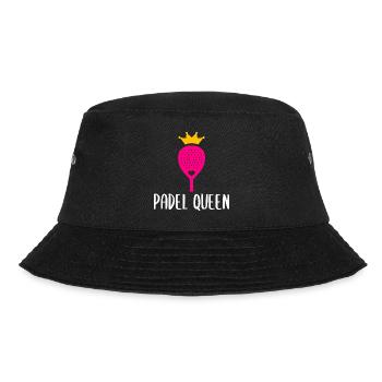Padel Paddel Tennis Sport Königin Herz I Geschenk - Bucket Hat - Schwarz - Vorne - Lela (165cm)