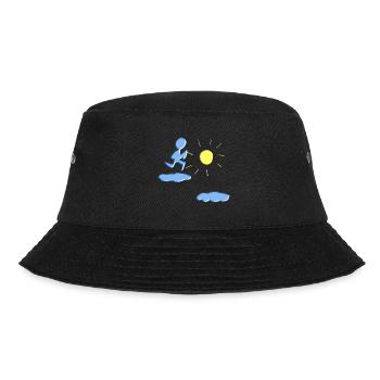 auf Wolken rennen sonne himmel sport läufer - Bucket Hat - Schwarz - Vorne - Lela (165cm)