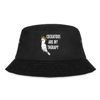 Kakadus als Therapie Cute Sittich Exotisches Tier - Bucket Hat - Schwarz - Vorne - Lela (165cm)