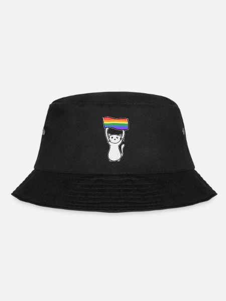 chat gris avec l’amour du drapeau lgbt - Bob - noir