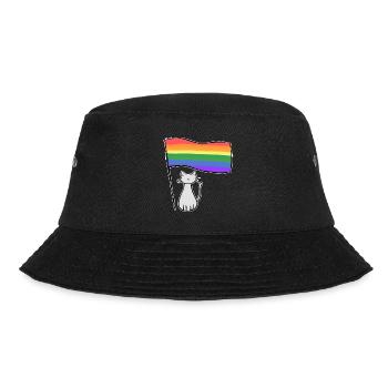 gray cat lgbt flag symbol love - Bucket Hat - black - Front - Lela (165cm)