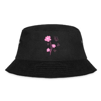 flowers symbol plant nature butterfly pink - Bucket Hat - black - Front - Lela (165cm)
