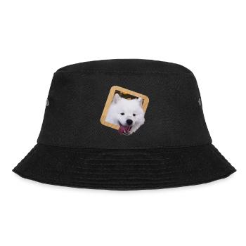 Samojedenwelpe in einem Rahmen - Bucket Hat - Schwarz - Vorne - Lela (165cm)