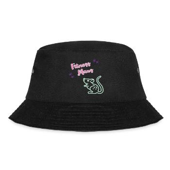 Lustiger Fitness Sport Spruch - Fitness Maus - Bucket Hat - Schwarz - Vorne - Lela (165cm)