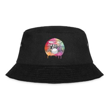 Drummer Schlagzeuger - Bucket Hat - black - Front - Lela (165cm)