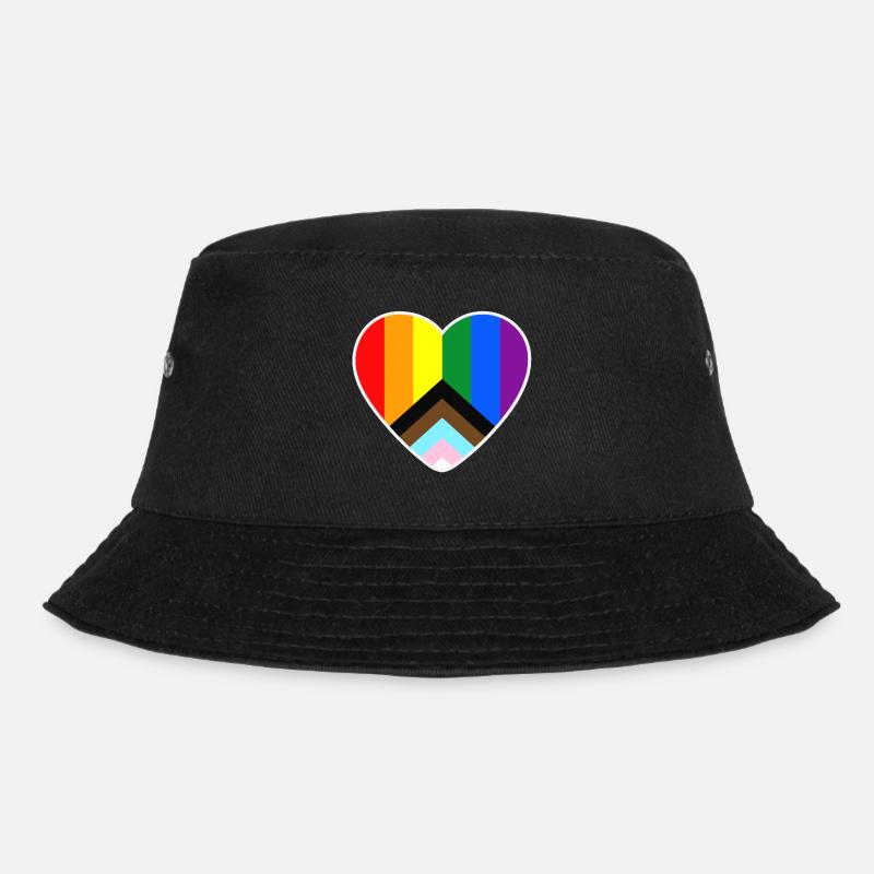 Drapeau de la fierté progressiste LGBT en forme de cœur - Bob - noir