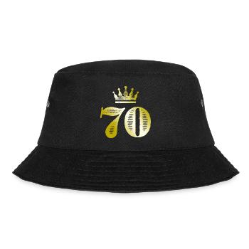 70 Zahl Krone Gold - Bucket Hat - Schwarz - Vorne - Lela (165cm)