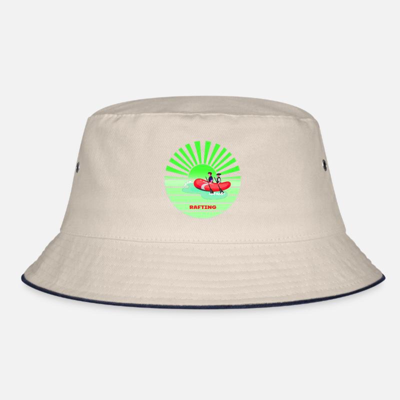 Vintage sunset rafting Bucket Hat