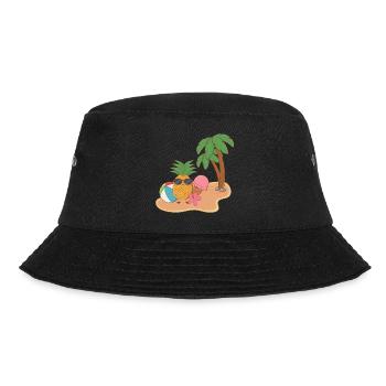 Ani with Ice Cream Summer Pineapple - Bucket Hat - black - Front - Lela (165cm)
