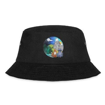 Landscape Fox Raccoon Outdoor Nature Lovers - Bucket Hat - black - Front - Lela (165cm)