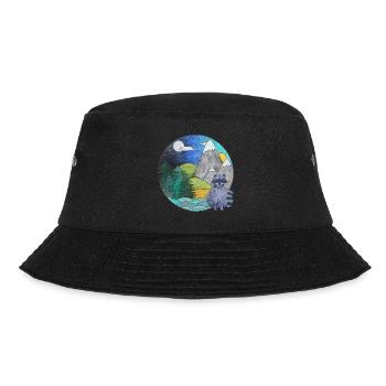 Landschaft Waschbär Outdoor Naturliebhaber - Bucket Hat - Schwarz - Vorne - Lela (165cm)