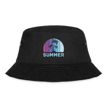 Retro Palmen Sommer Urlaub - Bucket Hat - Schwarz - Vorne - Lela (165cm)