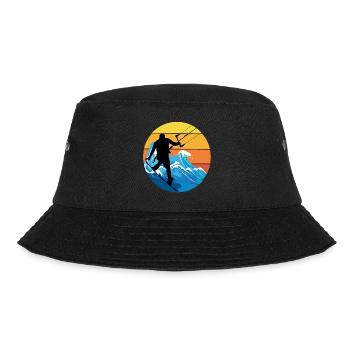 Kitesurfing Kiteboarding Kitesurf Vintage Retro - Bucket Hat - black - Front - Lela (165cm)