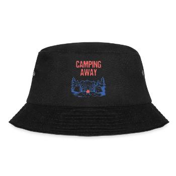Camping Away Summer Camper Tropical Camp Trip - Bucket Hat - Schwarz - Vorne - Lela (165cm)