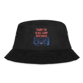 Camp with Booze Camping Beer Lover Camper Drinker - Bucket Hat - Schwarz - Vorne - Lela (165cm)