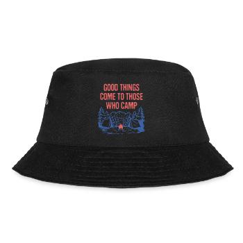 Good Things Come Motivational Quote Camping - Bucket Hat - Schwarz - Vorne - Lela (165cm)
