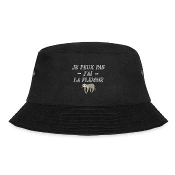 Tee shirt je peux pas j ai la flemme - Bob - noir - Devant - Lela (165cm)