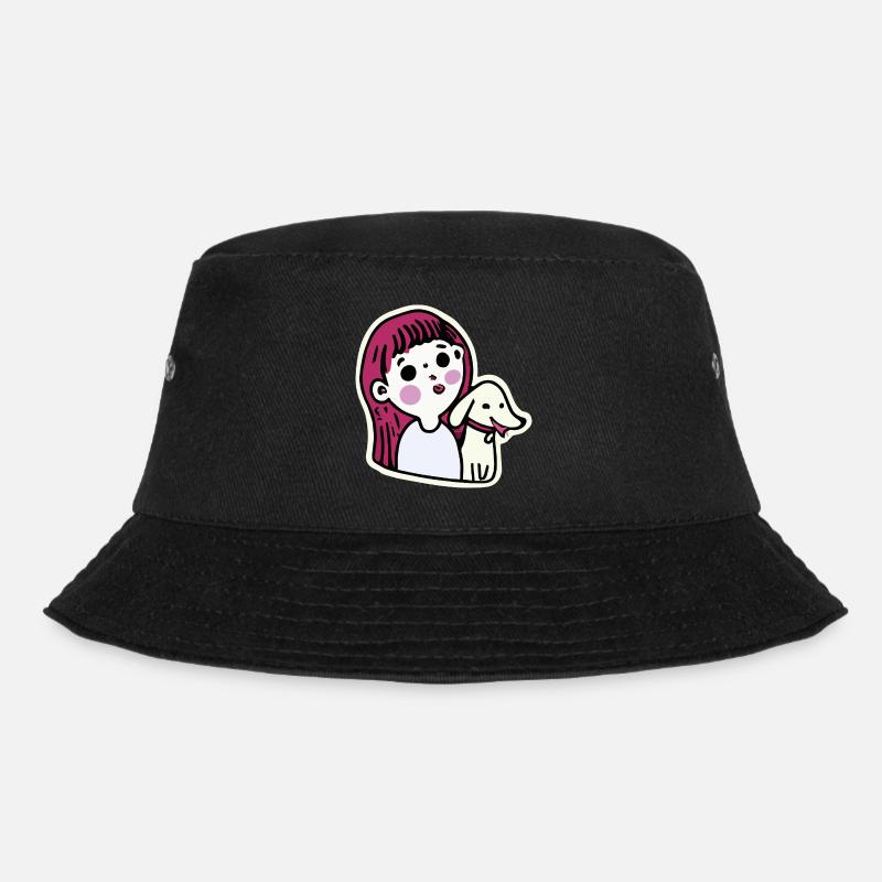 Dackel-Mädchen Hund Wiener - Bucket Hat - Schwarz