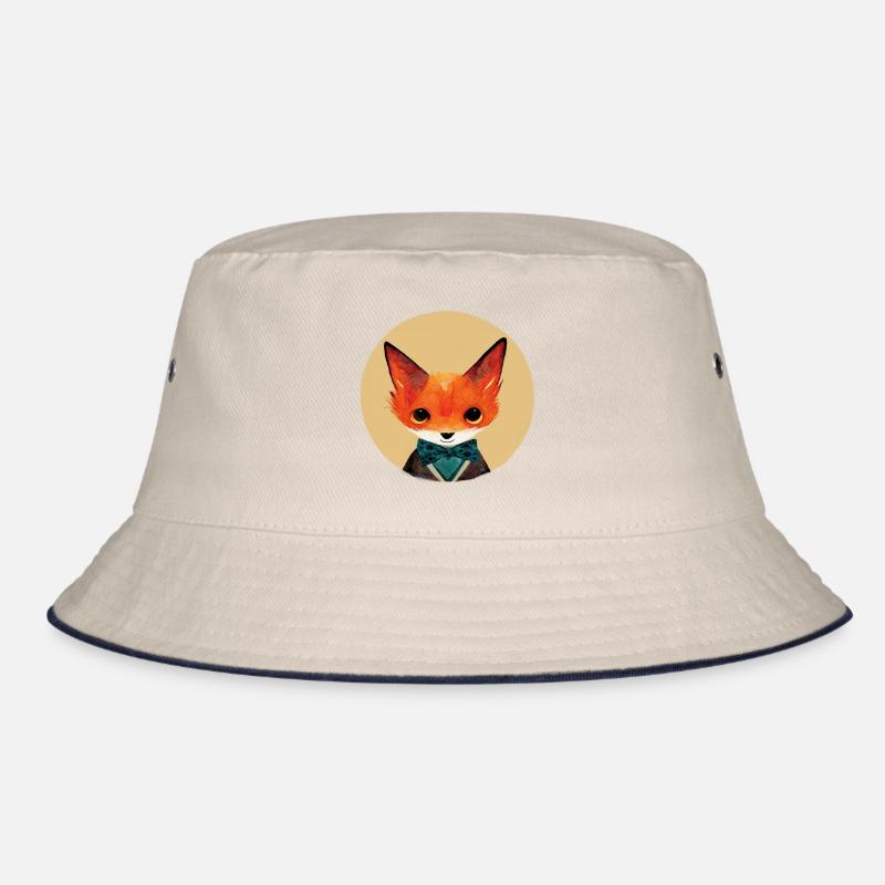 Little fox with fly in a circle Bucket Hat