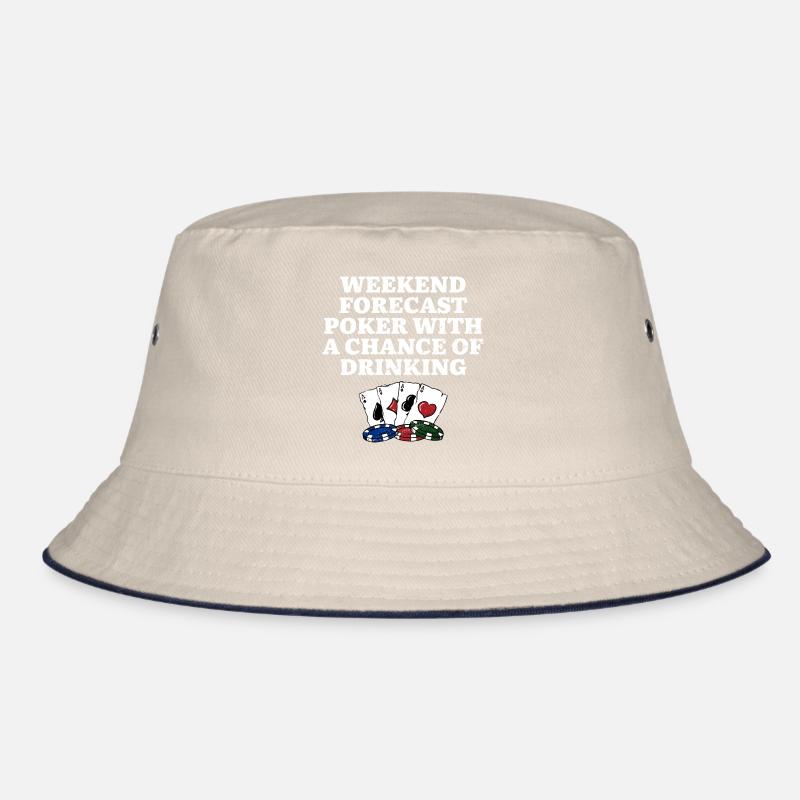 Weekend Forecast Poker Drinking Beer Lover Poker Bucket Hat