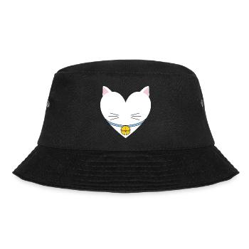Katzenherz-Design für Katzenbesitzer - Bucket Hat - Schwarz - Vorne - Lela (165cm)