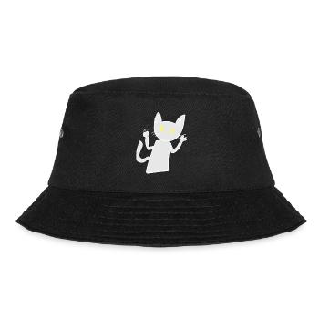 Katze Wut Tier Symbol gruselig - Bucket Hat - Schwarz - Vorne - Lela (165cm)