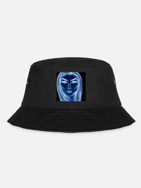 Frau Symbol Gesicht Kunst Zeichnung - Bucket Hat - Schwarz