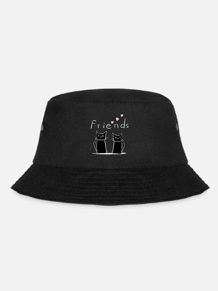 Freunde Freund Freundschaft Katzen Katze - Bucket Hat - Schwarz