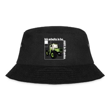 Ich arbeite in Hektar - Lohnarbeit Bauer MB Trac - Bucket Hat - Schwarz - Vorne - Lela (165cm)