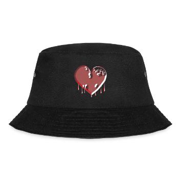herz symbol gebrochen rot narben - Bucket Hat - Schwarz - Vorne - Lela (165cm)