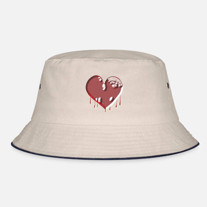 herz symbol gebrochen rot narben Bucket Hat
