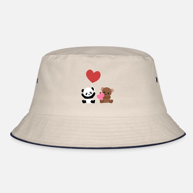 Bären Freunde Tiere süß herzen panda Bucket Hat