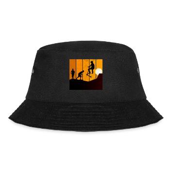 Stunt Scooter Freestyle Scootern Reiten Sonnenuntergang - Bucket Hat - Schwarz - Vorne - Lela (165cm)