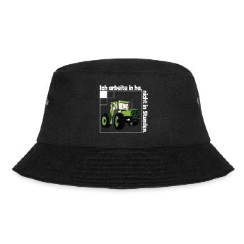 Ich arbeite in Hektar - Lohnarbeit Bauer MB Trac - Bucket Hat - Schwarz - Vorne - Lela (165cm)