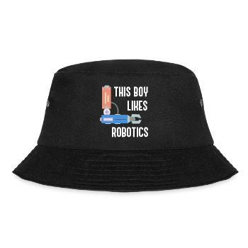 Junge mag Robotik ironisches Sprichwort Mechaniker - Bucket Hat - Schwarz - Vorne - Lela (165cm)