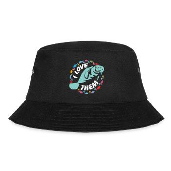 Ich liebe Manatees - Bucket Hat - Schwarz - Vorne - Lela (165cm)