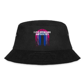 I Love Mountains and Busches Bisexual LGBTQ Bi - Bucket Hat - Schwarz - Vorne - Lela (165cm)