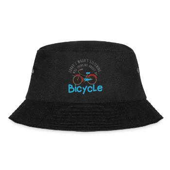 Über mein Fahrrad nachdenken Ironisches Sprichwort - Bucket Hat - Schwarz - Vorne - Lela (165cm)