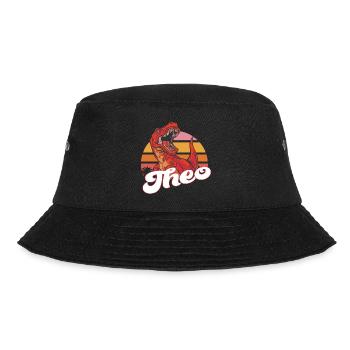 THEO - Beautiful boy name with T-REX Dino - Bucket Hat - black - Front - Lela (165cm)