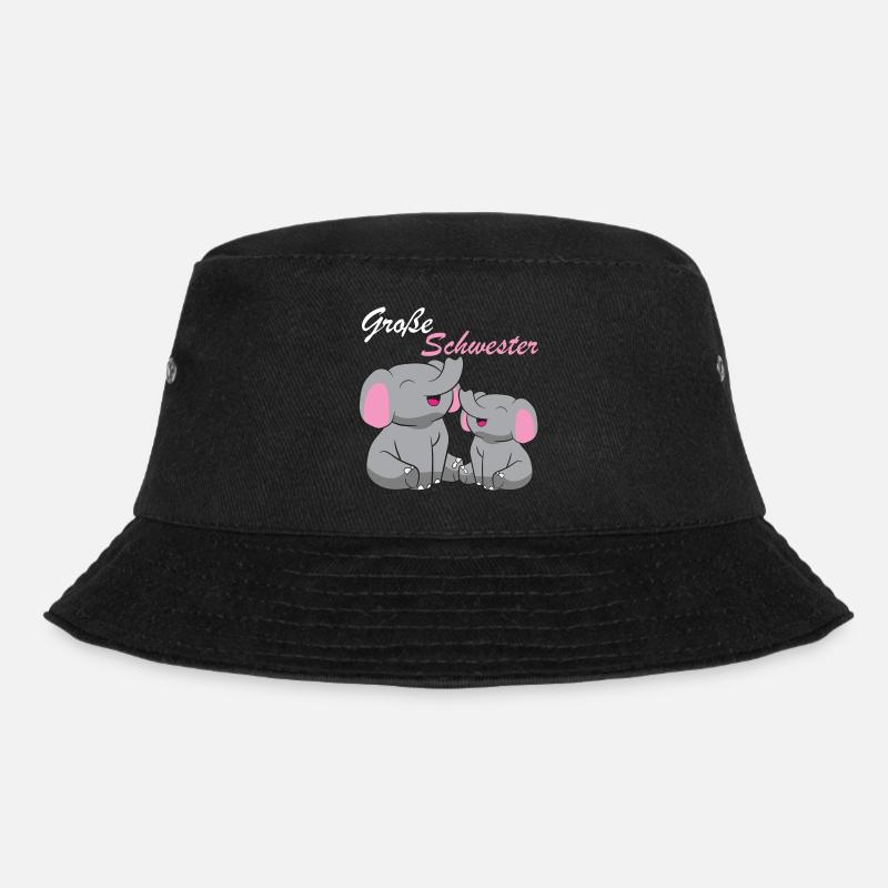 Elefanten - Große Schwester - Bucket Hat - Schwarz
