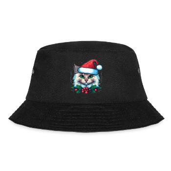 Adorable cat wearing Santa hat - Bucket Hat - black - Front - Lela (165cm)