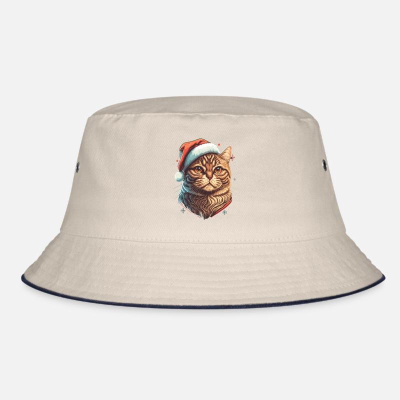 Schöne Katze mit Weihnachtsmannmütze Bucket Hat