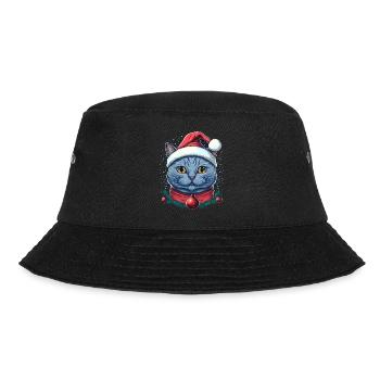 Perfect Xmas cat design, the best Santa present - Bucket Hat - black - Front - Lela (165cm)