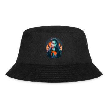 Wonderful painting of a Beautiful cyber Girl - Bucket Hat - black - Front - Lela (165cm)